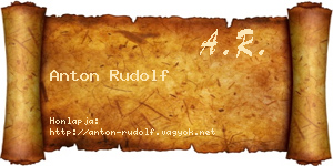 Anton Rudolf névjegykártya